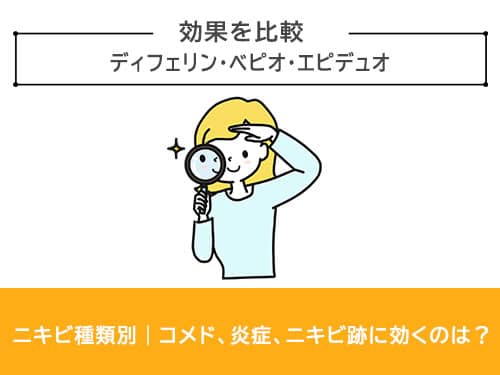 ディフェリン、ベピオ、エピデュオの効果を比較